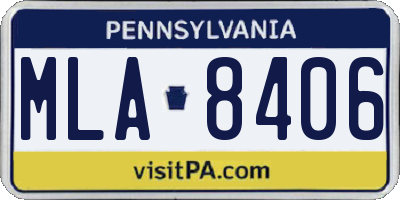 PA license plate MLA8406