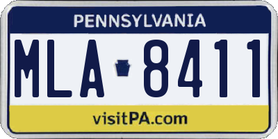 PA license plate MLA8411