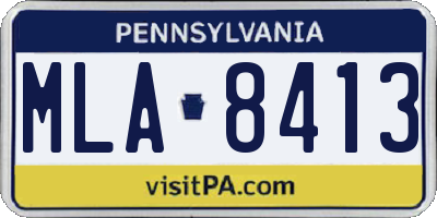 PA license plate MLA8413