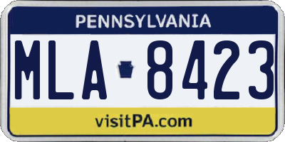 PA license plate MLA8423