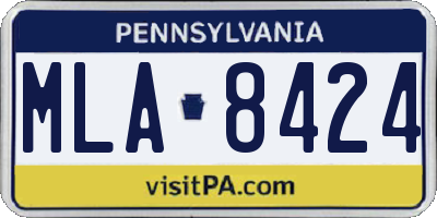 PA license plate MLA8424