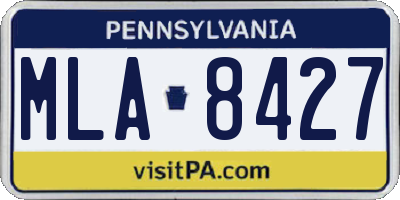 PA license plate MLA8427