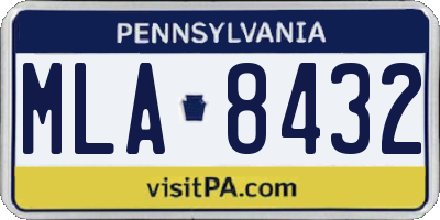 PA license plate MLA8432