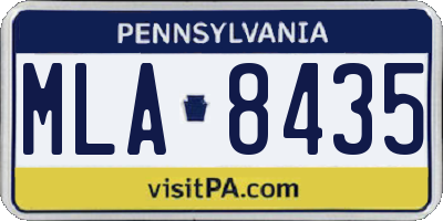 PA license plate MLA8435