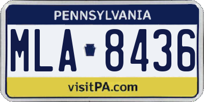 PA license plate MLA8436