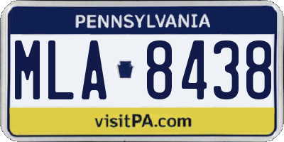 PA license plate MLA8438
