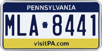 PA license plate MLA8441