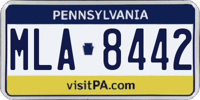 PA license plate MLA8442