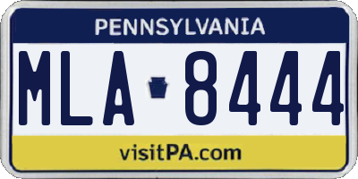 PA license plate MLA8444