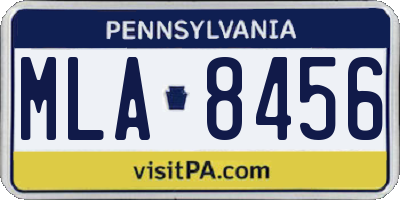 PA license plate MLA8456