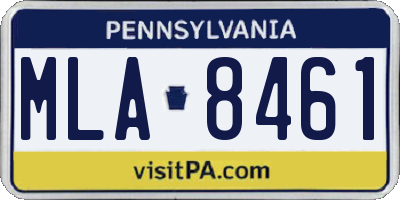 PA license plate MLA8461