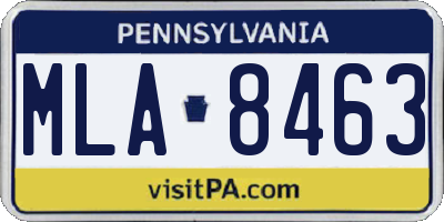 PA license plate MLA8463