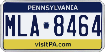 PA license plate MLA8464