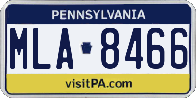 PA license plate MLA8466