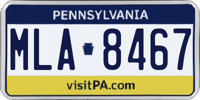 PA license plate MLA8467