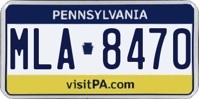 PA license plate MLA8470