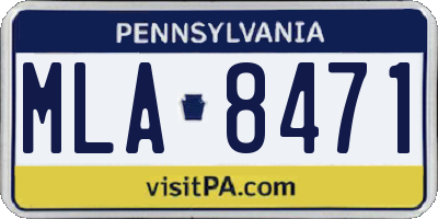 PA license plate MLA8471