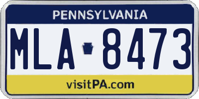 PA license plate MLA8473