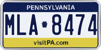 PA license plate MLA8474
