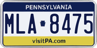 PA license plate MLA8475