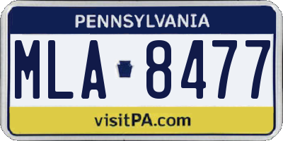 PA license plate MLA8477