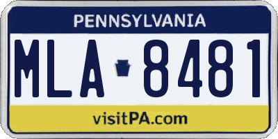 PA license plate MLA8481