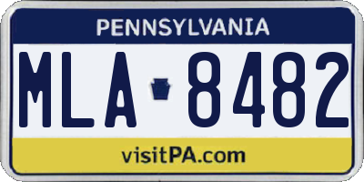 PA license plate MLA8482