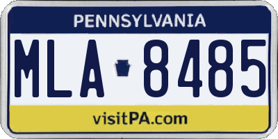 PA license plate MLA8485