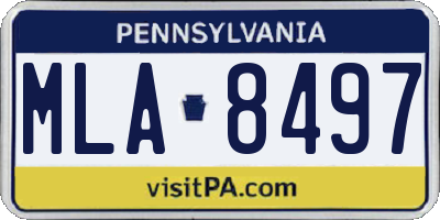 PA license plate MLA8497