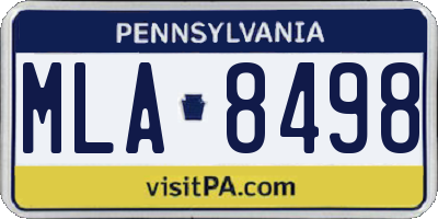PA license plate MLA8498