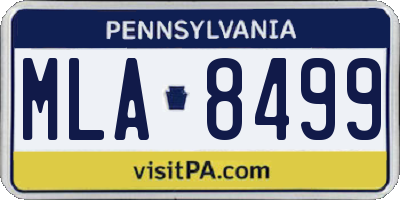 PA license plate MLA8499