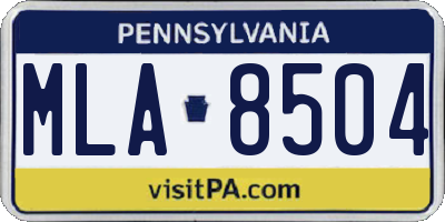 PA license plate MLA8504