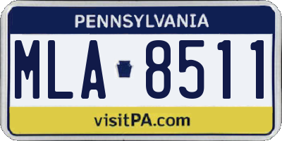 PA license plate MLA8511
