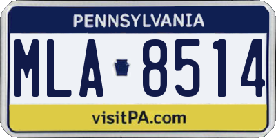 PA license plate MLA8514