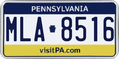 PA license plate MLA8516