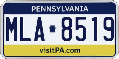 PA license plate MLA8519