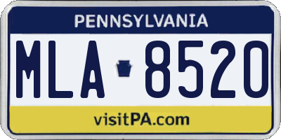 PA license plate MLA8520