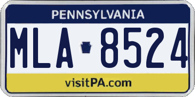 PA license plate MLA8524