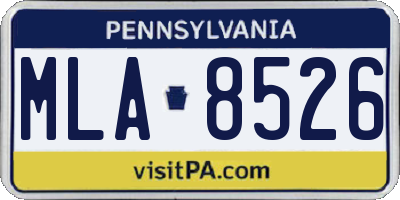 PA license plate MLA8526