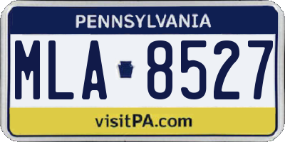 PA license plate MLA8527