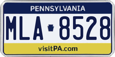 PA license plate MLA8528
