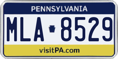 PA license plate MLA8529