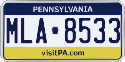 PA license plate MLA8533