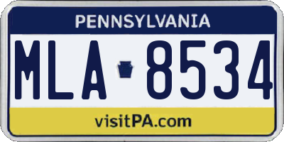 PA license plate MLA8534