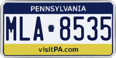 PA license plate MLA8535