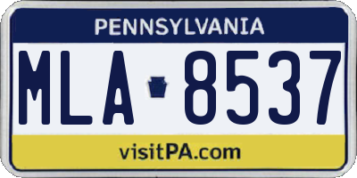 PA license plate MLA8537