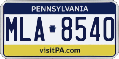 PA license plate MLA8540