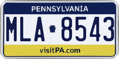PA license plate MLA8543