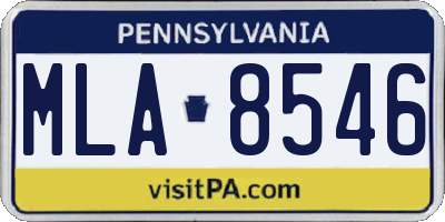 PA license plate MLA8546