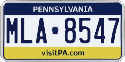 PA license plate MLA8547